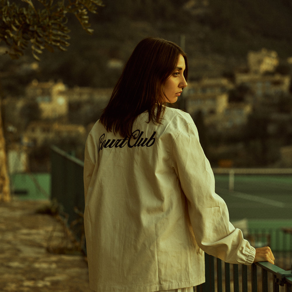 
                      
                        Coach Jacket in Beige with embroidery
                      
                    