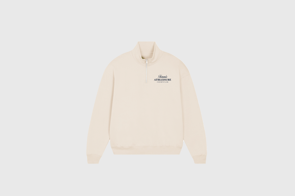 Beige 1/2 Zip Pullover Sweatshirt by Fear of God ESSENTIALS on Sale