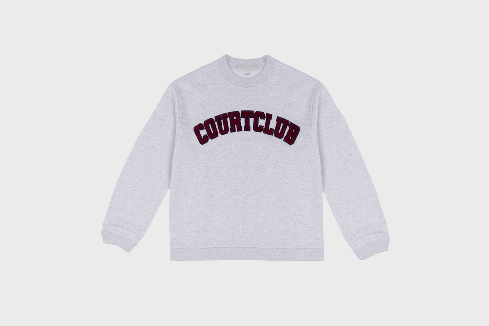 College Sweatshirt in Heather Grey with 3D embroidery