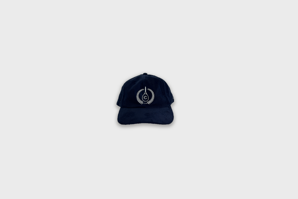 Corduroy Cap in Navy Blue with embroidery