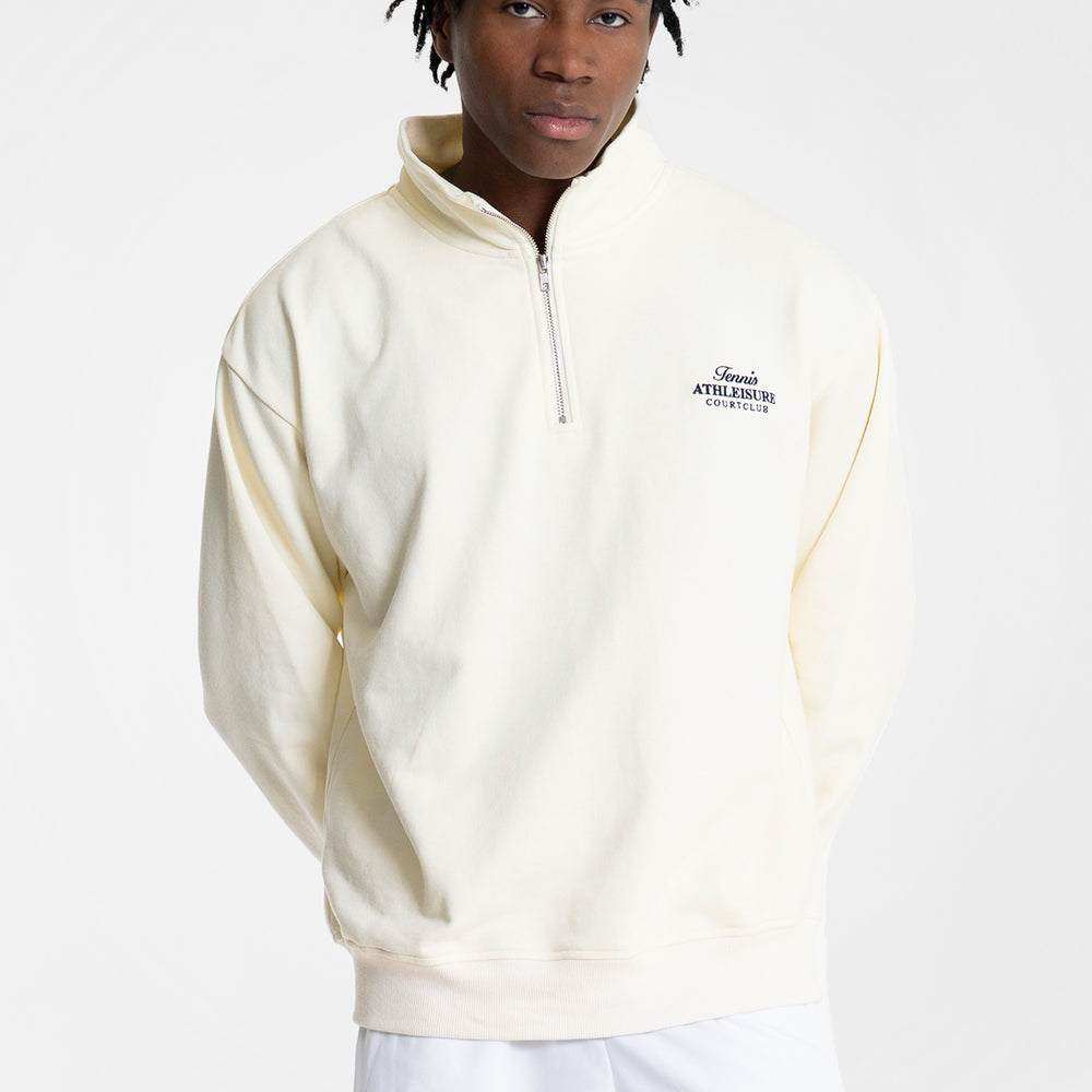 
                      
                        Half-Zip Hoodie Beige with embroidery
                      
                    